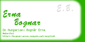 erna bognar business card